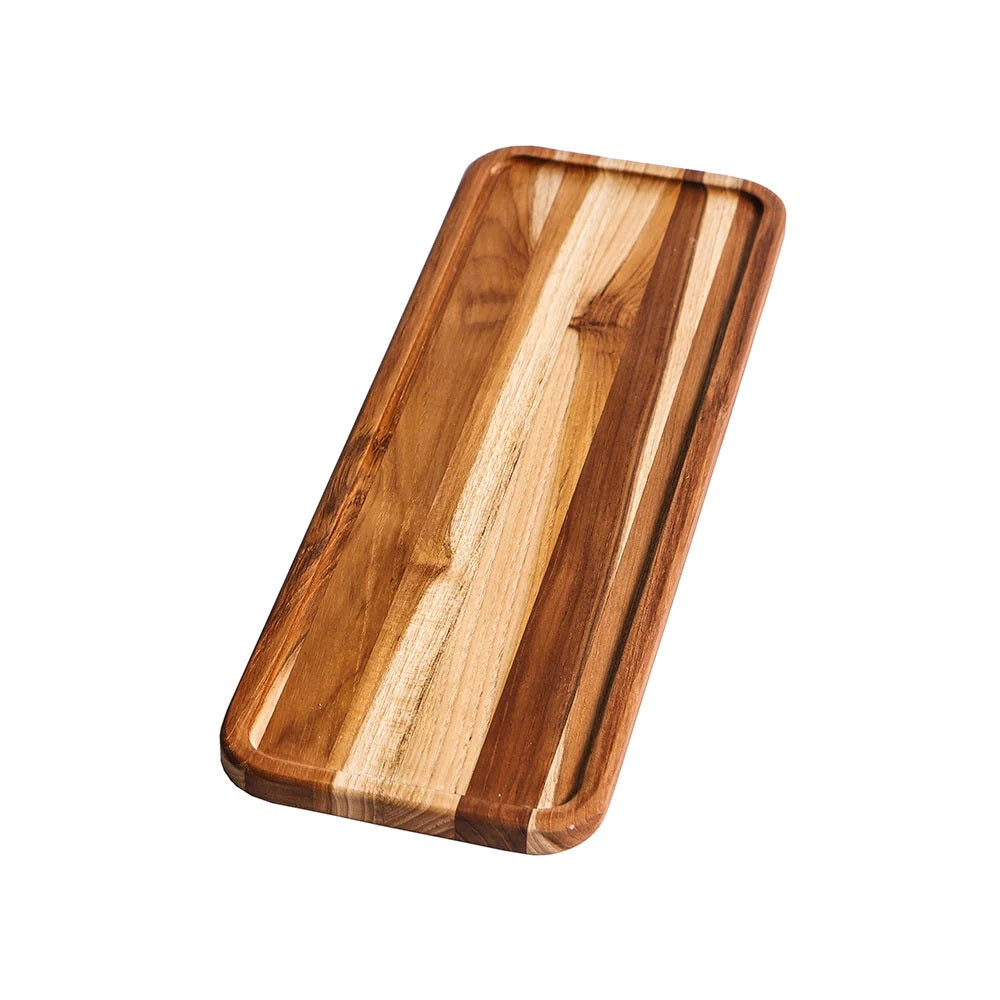 Essential Rectangle Serving Tray with Narrow Rim by Teak Haus