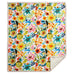 Field of Flowers Sherpa Throw Blanket by Carstens features yellow light blue red orange and pink flower pattern