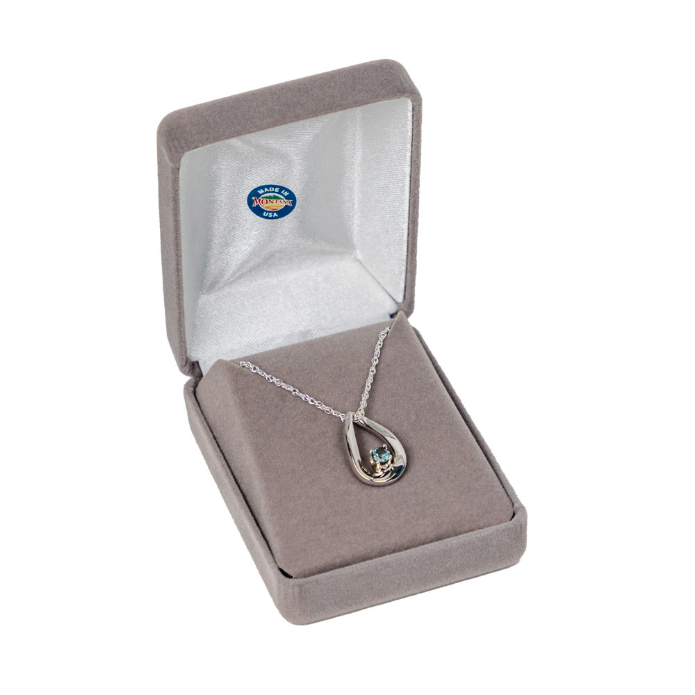 Float Montana Sapphire Sterling Silver Necklace 