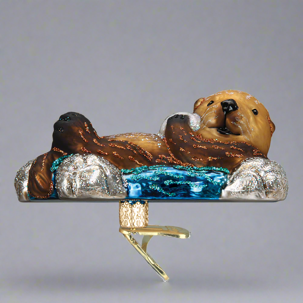 Floating Sea Otter Clip-On Ornament by Old World Christmas