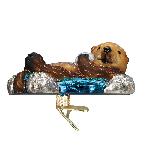 Floating Sea Otter Clip-On Ornament by Old World Christmas