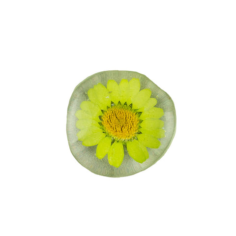 Floral Glass Magnet - green