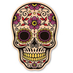 Flower Sugar Skull Wood Sticker