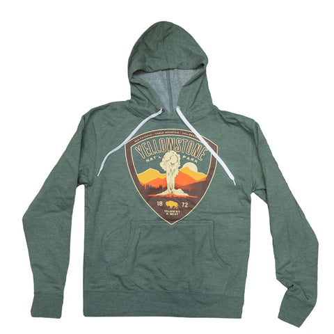  The Forest Ligneous Screen Resort Yellowstone National Park Hoodie by Lakeshirts is the perfect combination of a vintage design on a modern hoodie! 