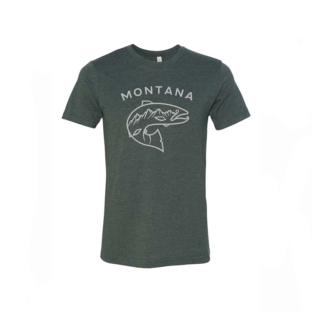 Forest and Light Grey Trout T-Shirt by Peaks and Prairie
