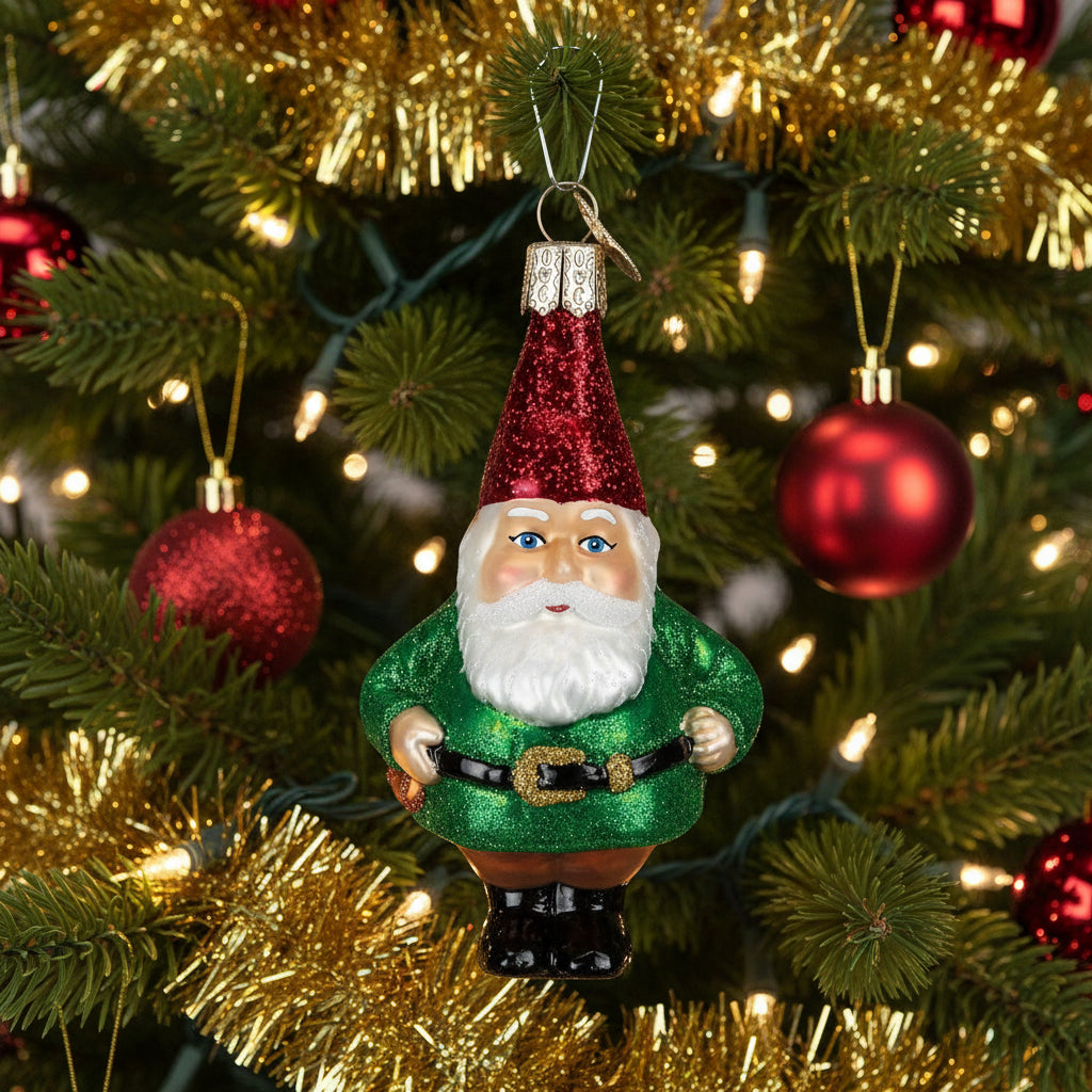 Gnome Glass Ornament