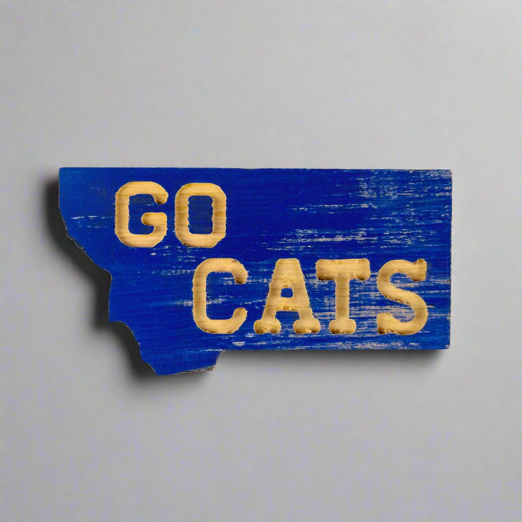 The Go Cats Montana Mini Magnet by Knotty Pine Woodworks is a beautiful Montana-made mini wood magnet that is the perfect size to hang anywhere! 