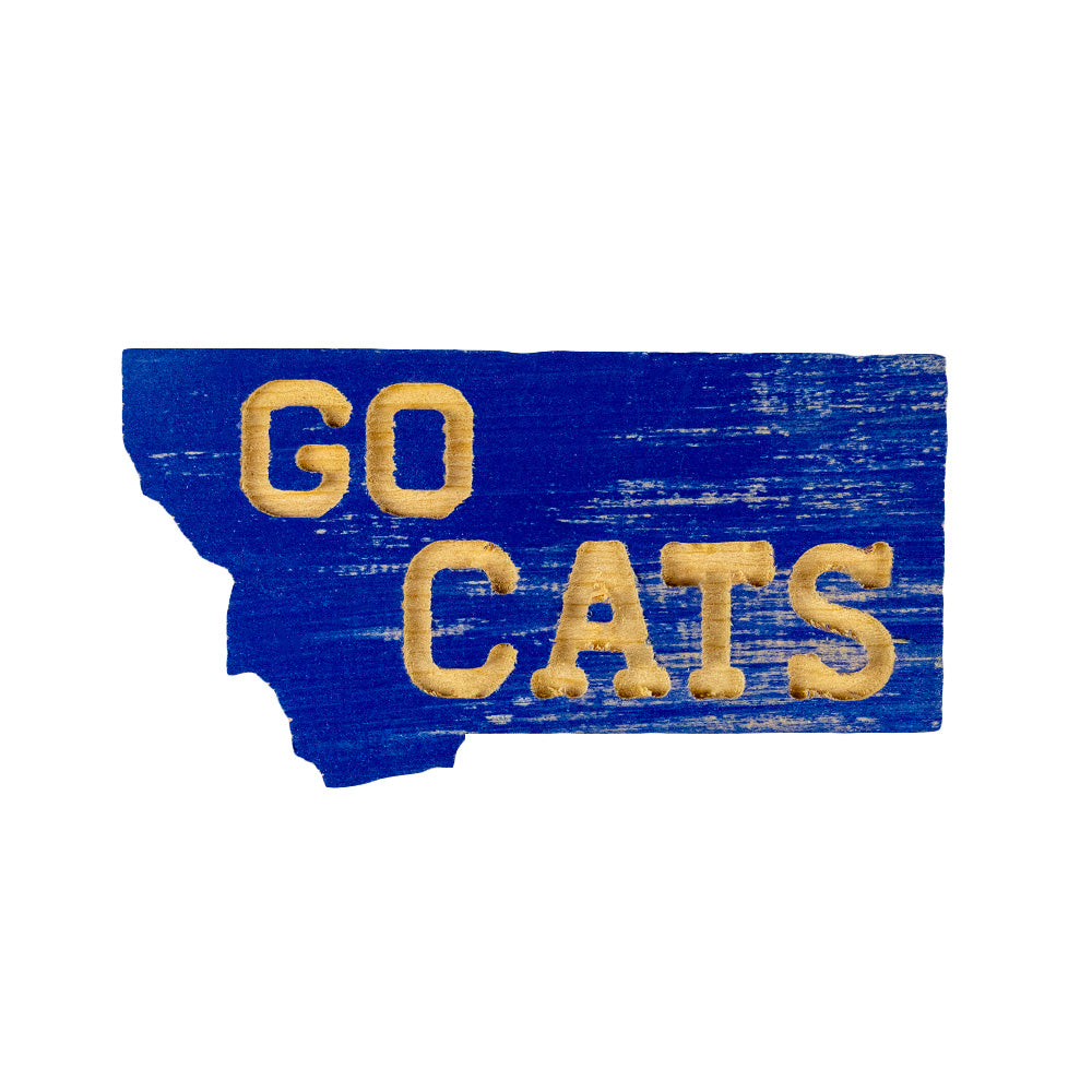 The Go Cats Montana Mini Magnet by Knotty Pine Woodworks is a beautiful Montana-made mini wood magnet that is the perfect size to hang anywhere! 
