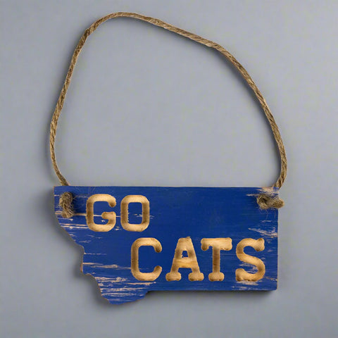 Go Cats Montana Mini Ornament by Knotty Pine Woodworks