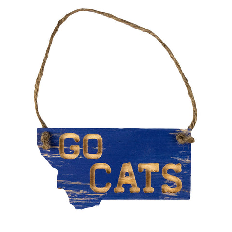 Go Cats Montana Mini Ornament by Knotty Pine Woodworks