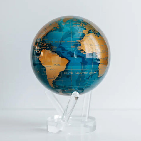 Gold Terrestrial and Dark Blue Ocean MOVA Globe - MOVA Globe