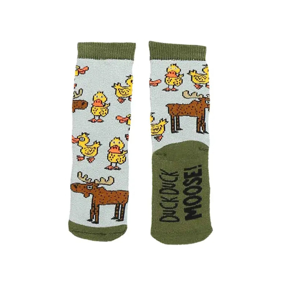 Grey Duck Duck Moose Socks by Lazy One (5 sizes)