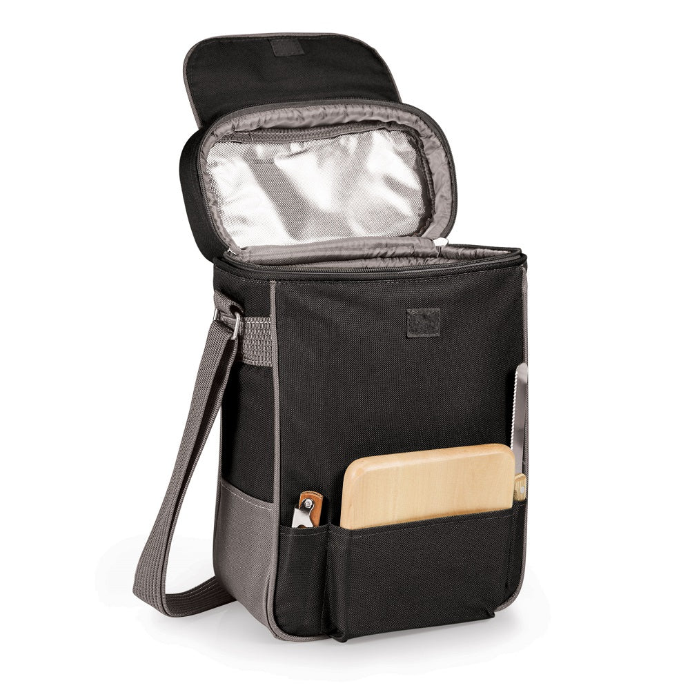 Grey and Black Duet Wine and Cheese Tote by Picnic Time