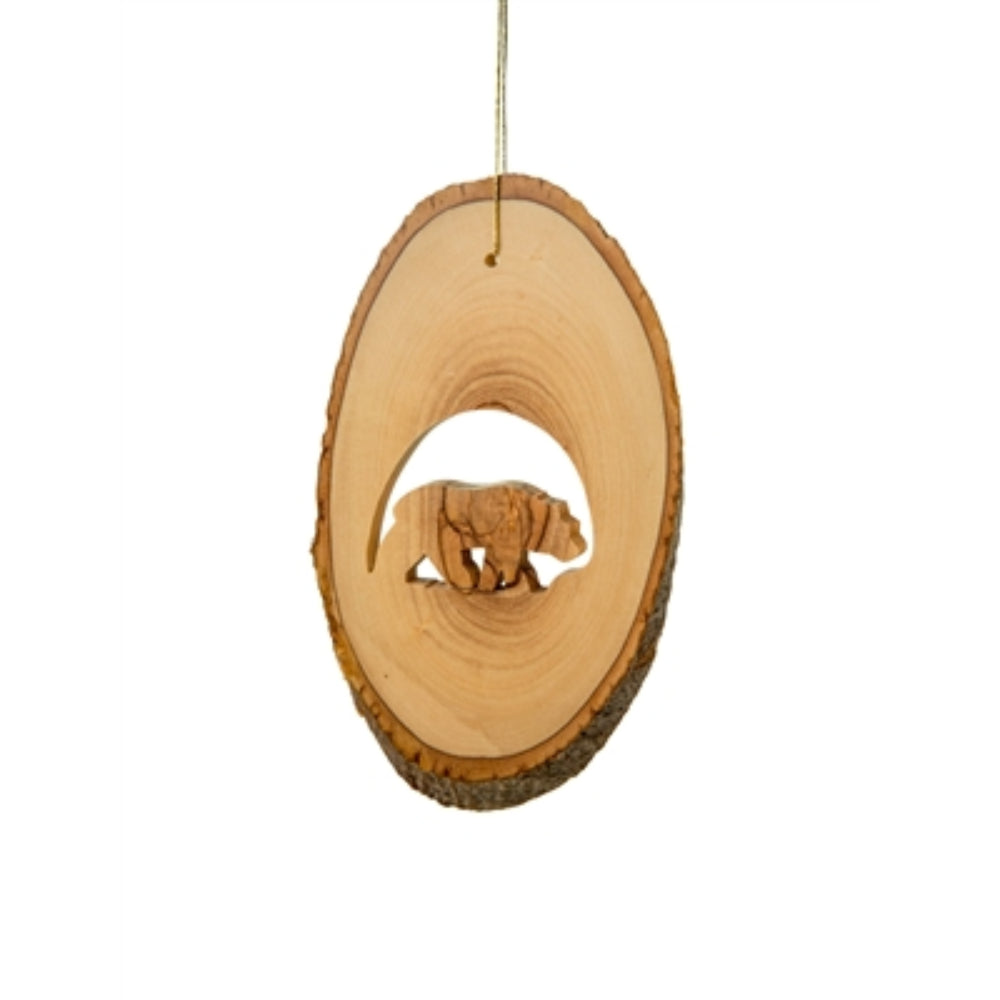 We love the quality and story behind the Grizzly Bear Ornament by EarthWood. Made from olive wood grown right in Bethlehem, this holy land ornament is crafted by a fourth generation wood carver.