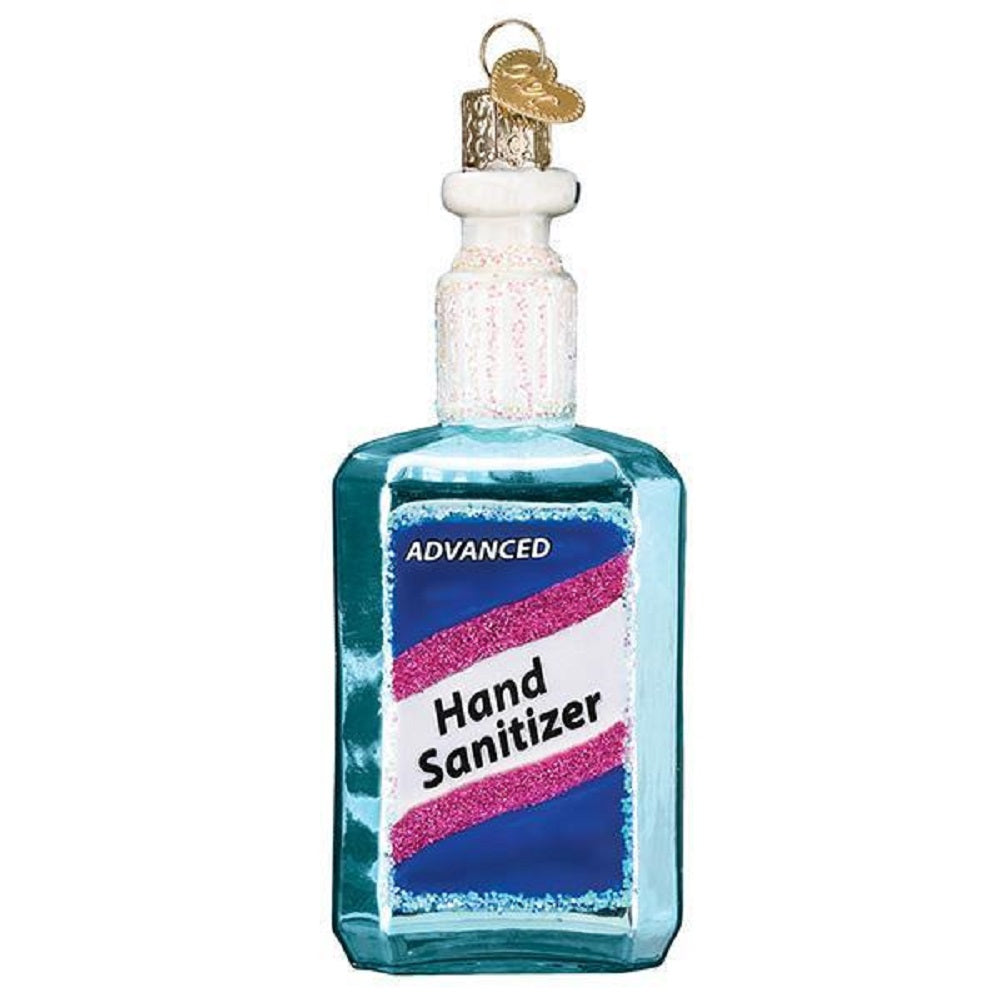 The Hand Sanitizer Ornament by Old World Christmas makes for a great humorous addition to any holiday tree!