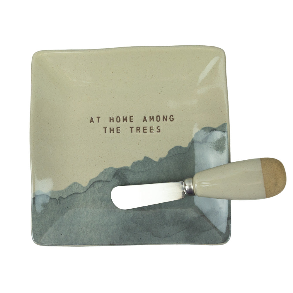  The adorable Home Among the Trees Plate and Spreader Set is a great gifting option for any nature lover. 
