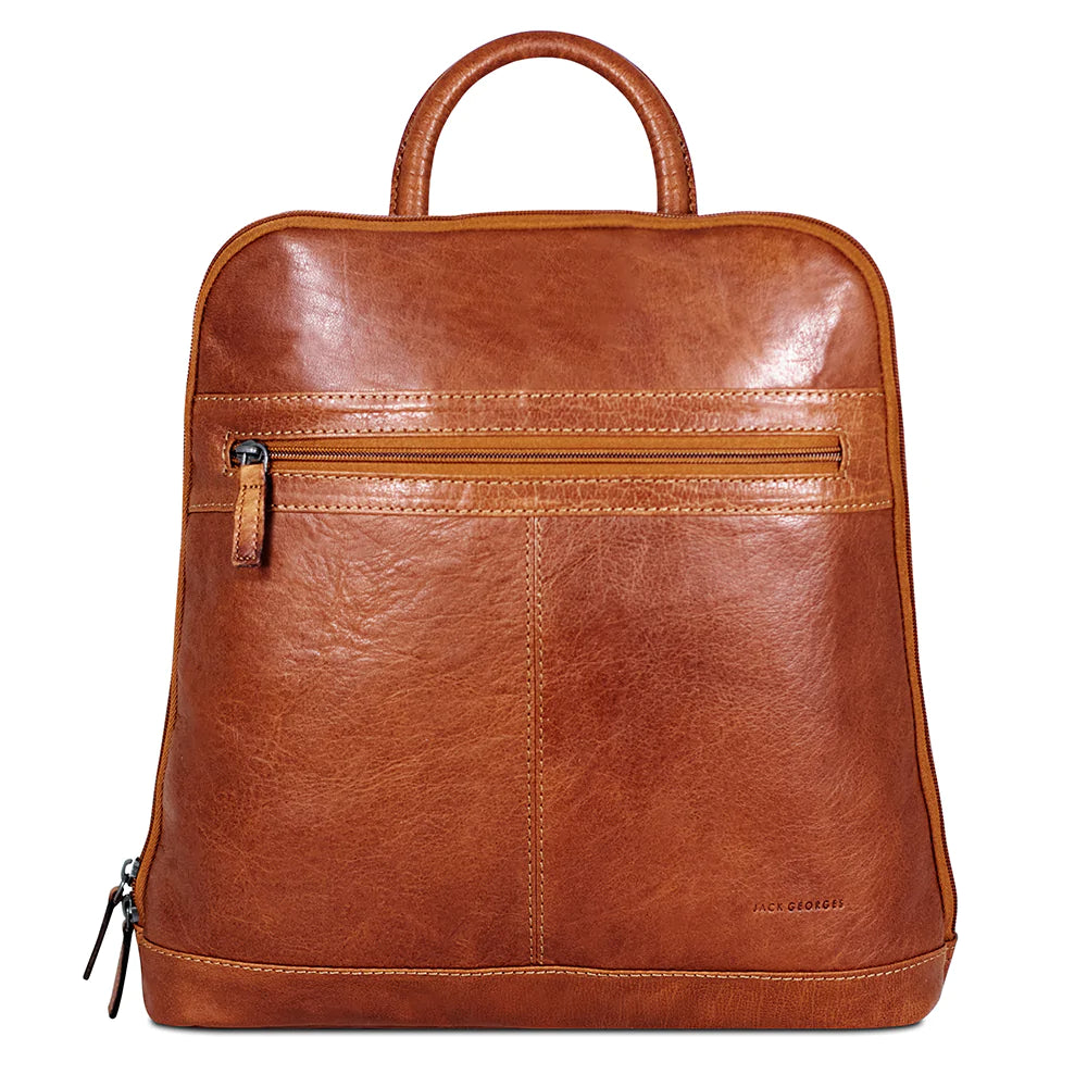 The Honey Adele Backpack by Jack Georges is a stunning buffalo leather backpack that features an inside zippered divider, a designated pocket for your tablet, and adjustable shoulder straps! 