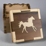 Horse Inlay Wood Box