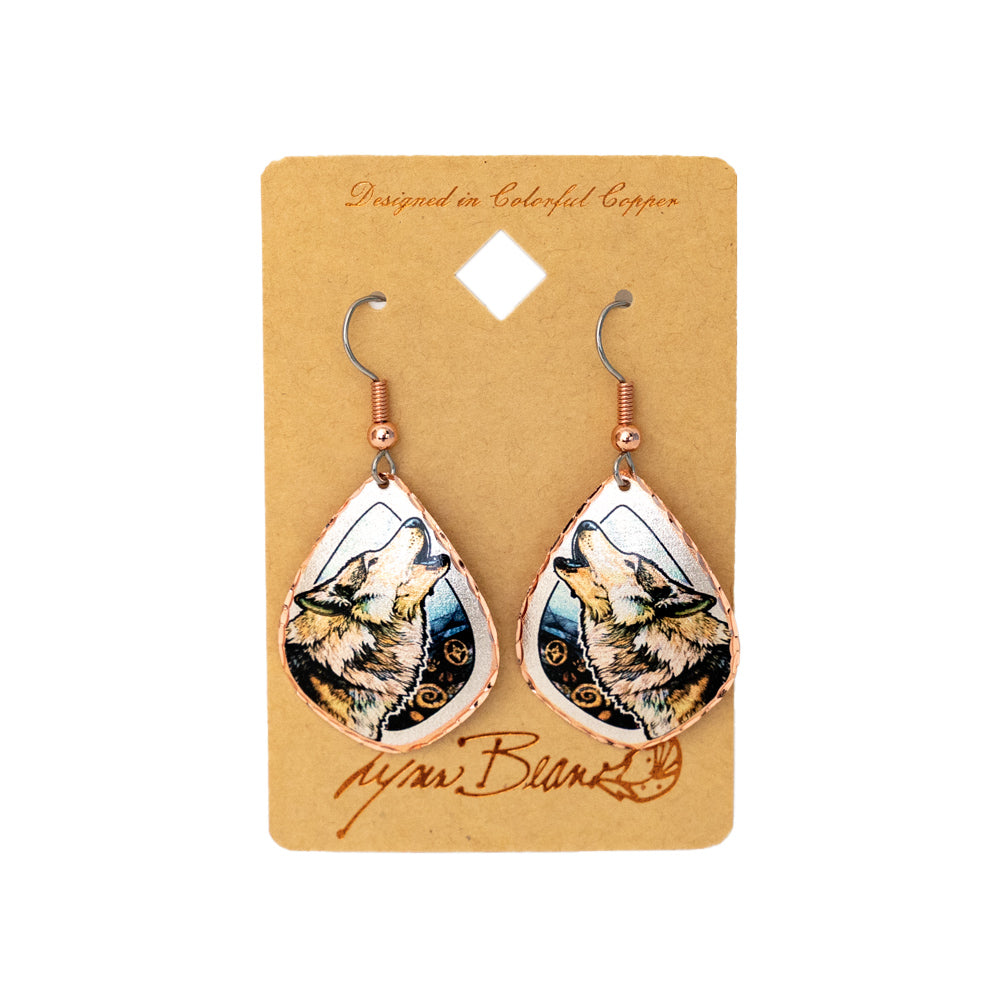 The Howling Wolf with Petroglyph Earrings by Lynn Bean are a great pair of earrings for any art and animal lover!