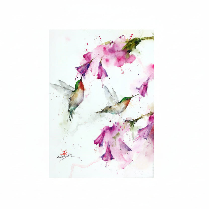 Dean Crouser Hummingbird Floral Greeting Card