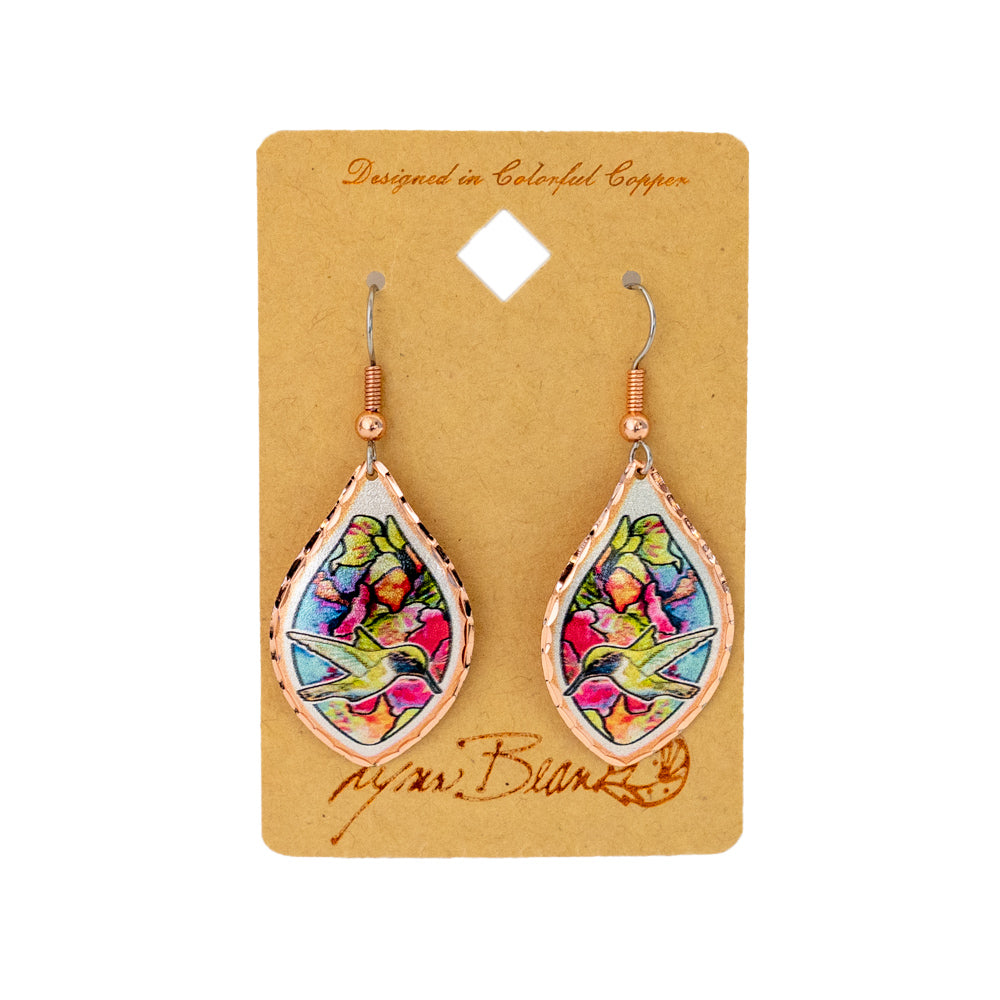 Hummingbird in Flight Earrings by Lynn Bean