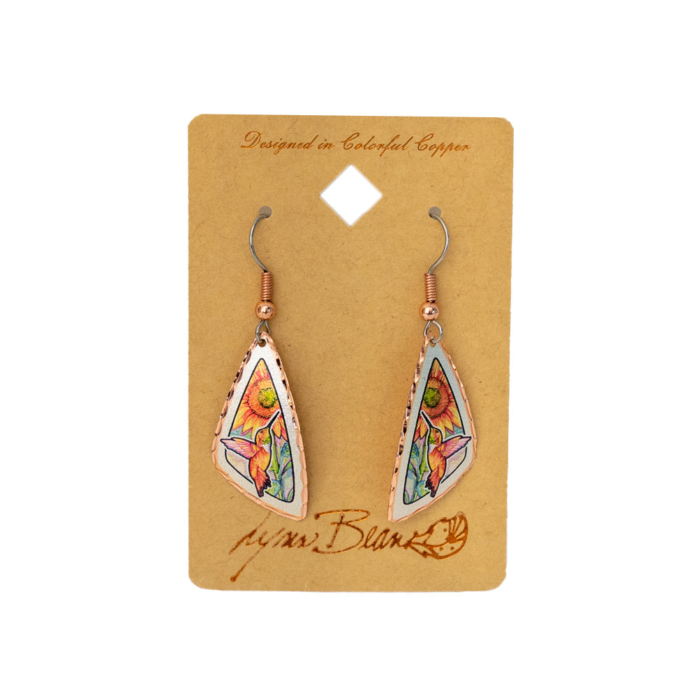 Hummingbird with Sunflower Earrings