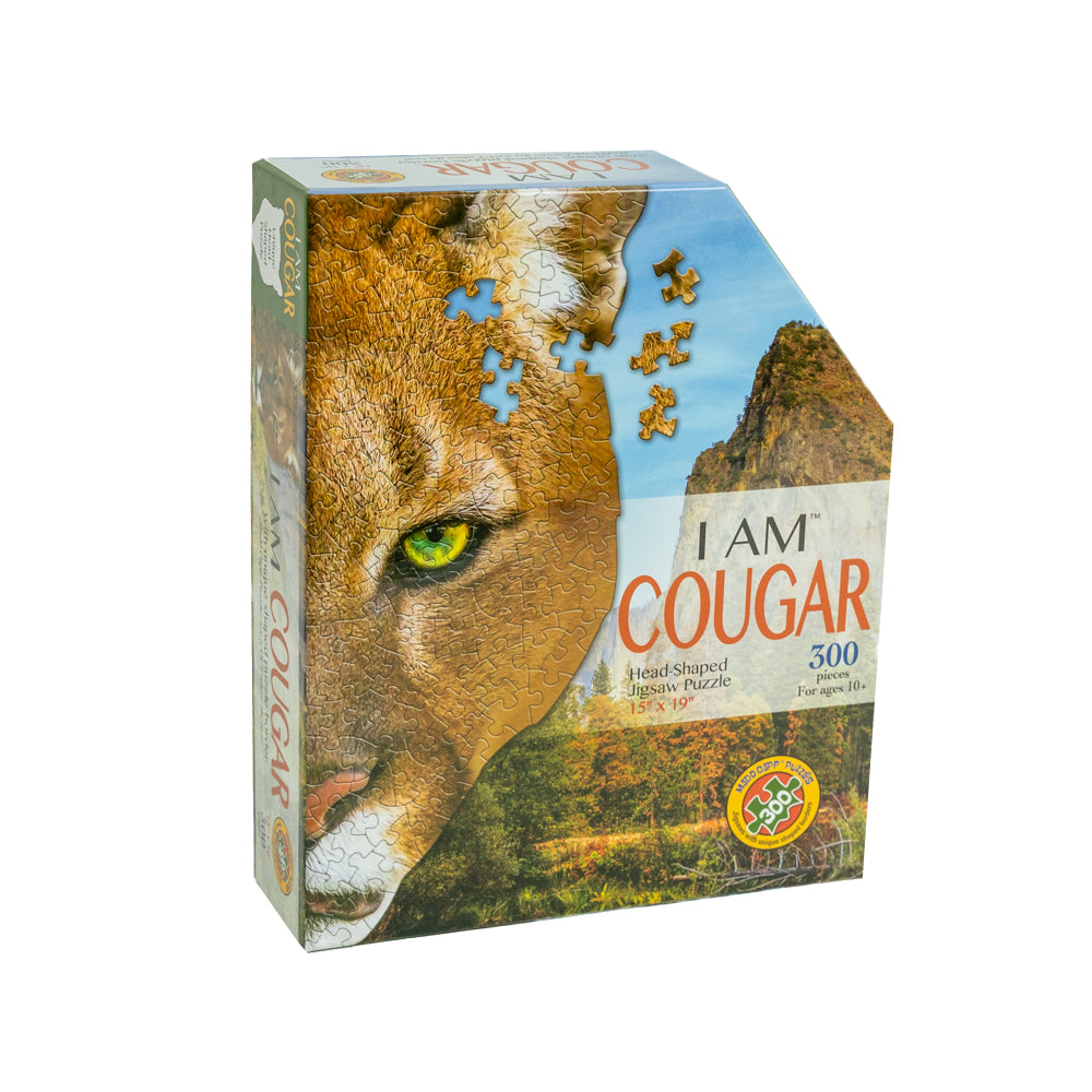The I Am Cougar 300 Piece Puzzle by Madd Capp will bring out that inner child curiosity during game night!