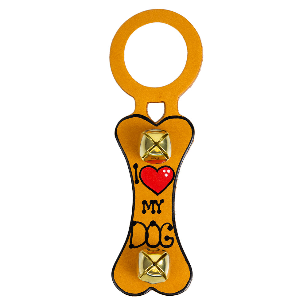 The I Love My Dog Bone Bells by Belsnickel Enterprises is a fun hand-painted doorknob hanger that lets everyone know just how much you adore your fuzzy family member!