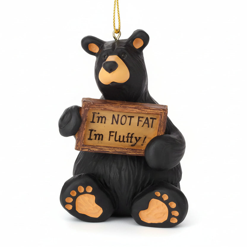 Bearfoots I'm Not Fat, I'm Fluffly Ornament by Big Sky Carvers