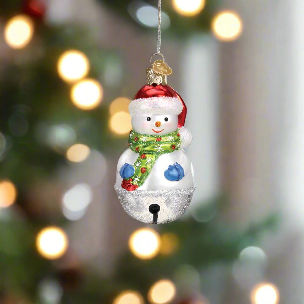 The Jingle Bell Snowman Christmas Ornament by Old World Christmas is a whimsical combination of the two!