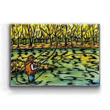 Karen Savory Fall Fisherman Metal Box Wall Art by Meissenburg Designs