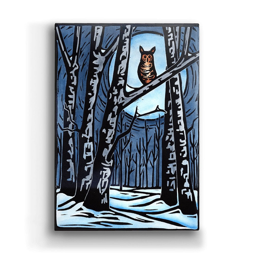Karen Savory Winter Owl Metal Box Wall Art by Meissenburg Designs