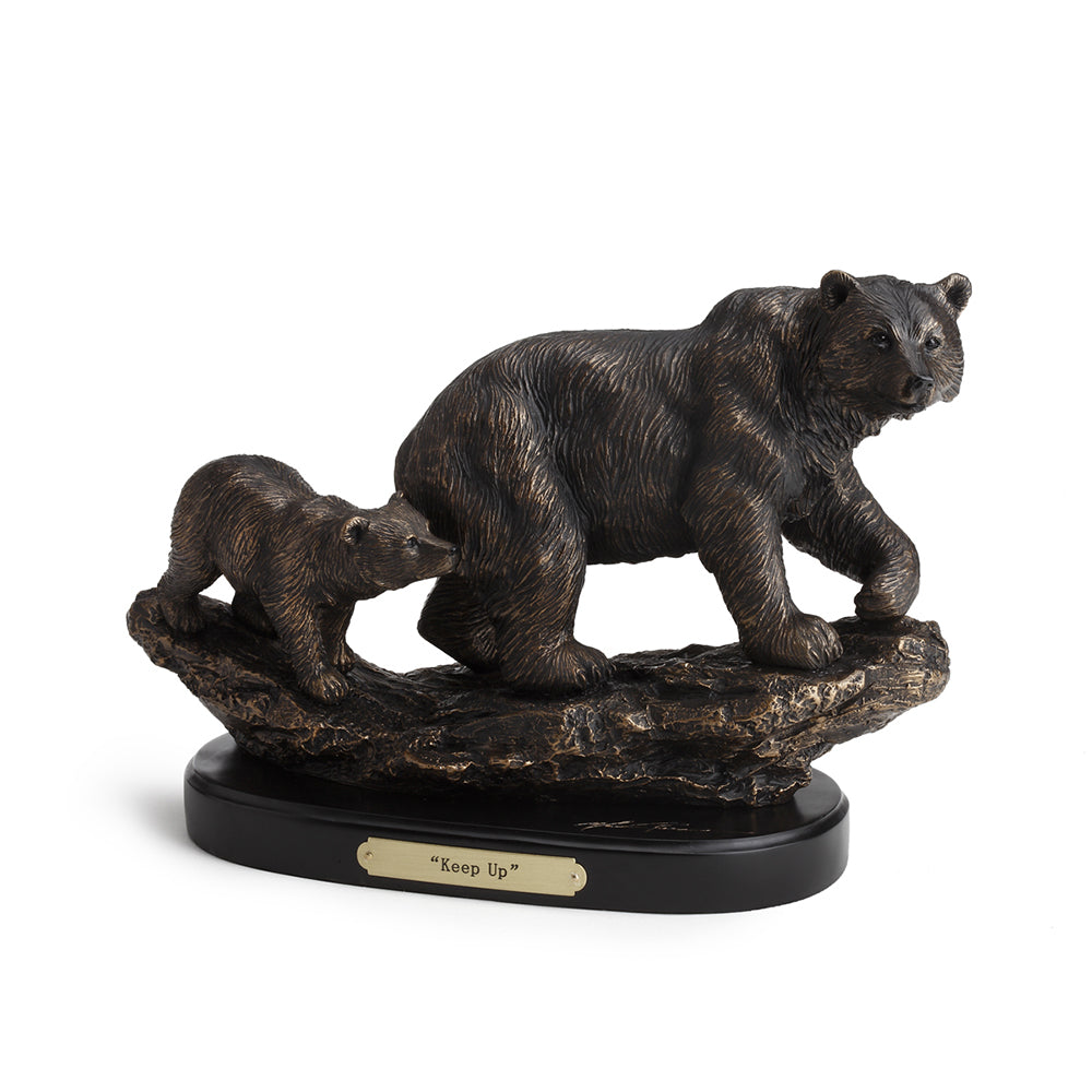 Keep Up Bear with Cub Sculpture by Marc Pierce