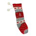 Knit Fabric Christmas Stocking - hearts