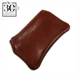 Large Mahogany Zip Coin Purse