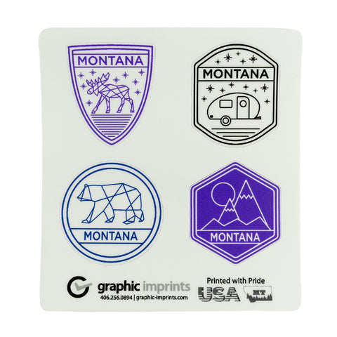 Montana Linear Emblem Quartet Sticker by Graphic Imprints
