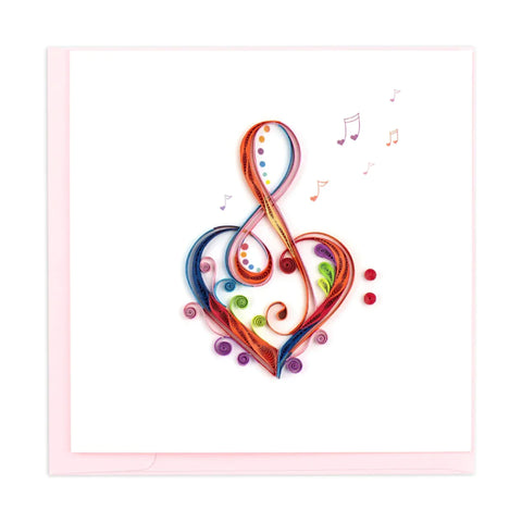 Music Square Greeting Card by Quilling Card