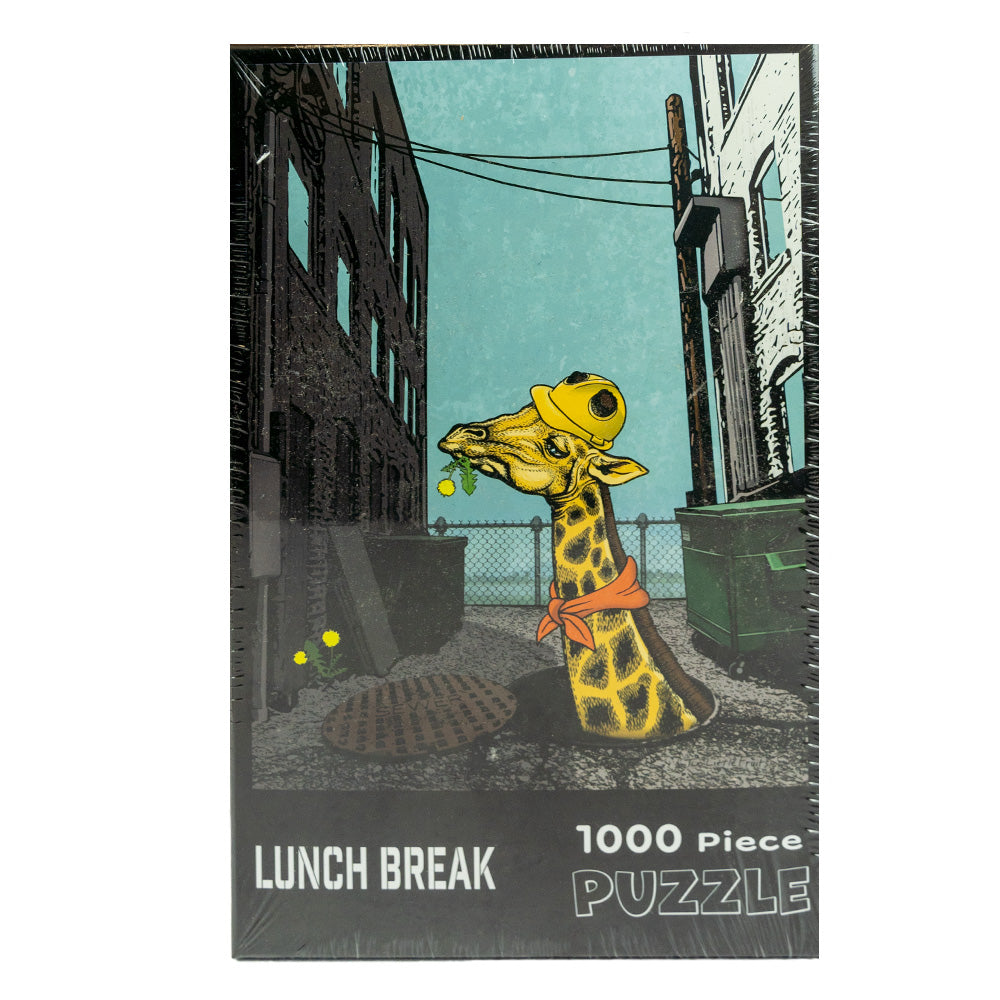  The Lunch Break Giraffe 1000 Piece Jigsaw Puzzle by Two Little Fruits brings fun and humor to any game night or rainy day activity! 