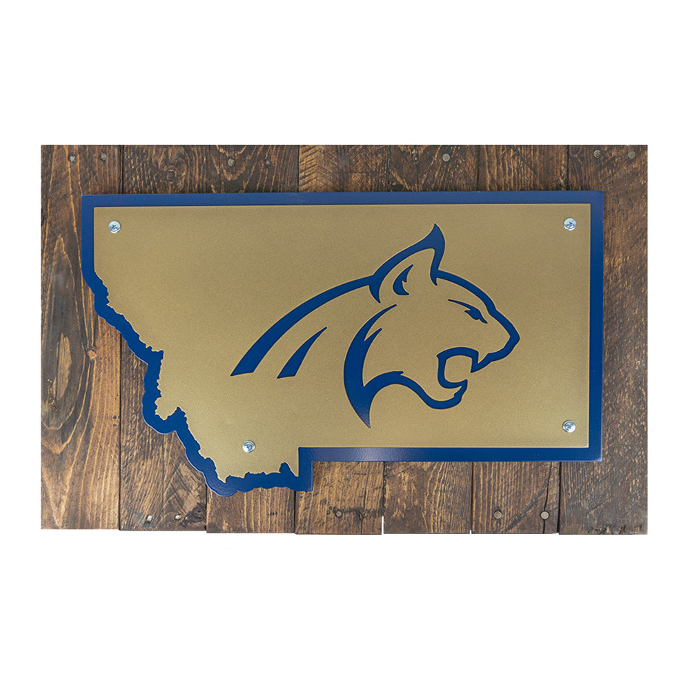 MSU Bobcat Layered Sign by Iron Bark Designs