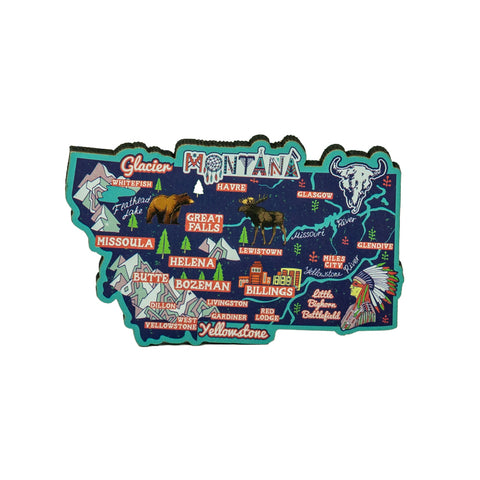 MT Artistic Map Magnet by The Hamilton Group