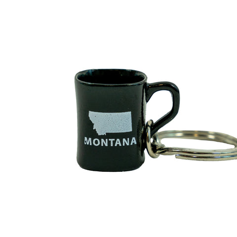 Black Montana Coffee Cup Key Ring