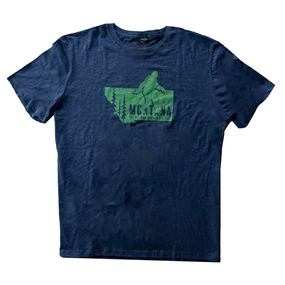 Dark Navy and Green Bigfoot Montana T-Shirt