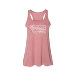 Mauve and White Heritage Tank Top by Peaks and Prairie