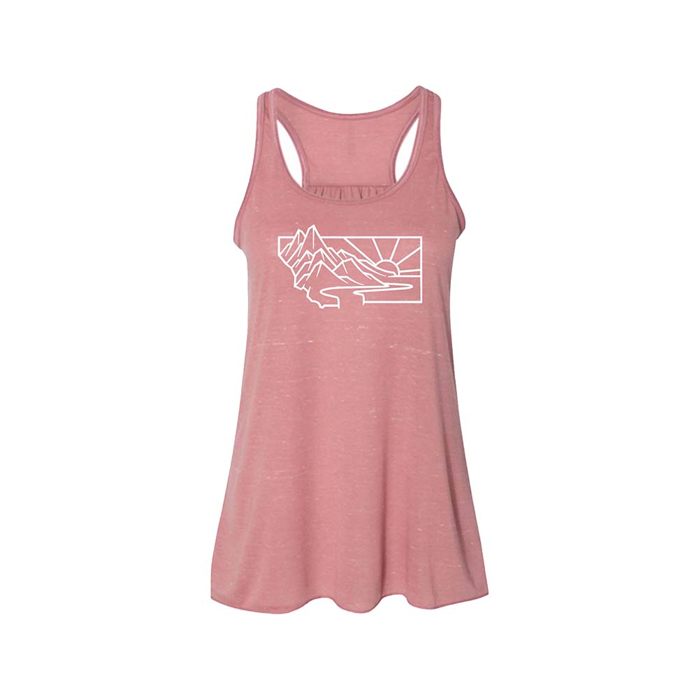 Mauve and White Heritage Tank Top by Peaks and Prairie