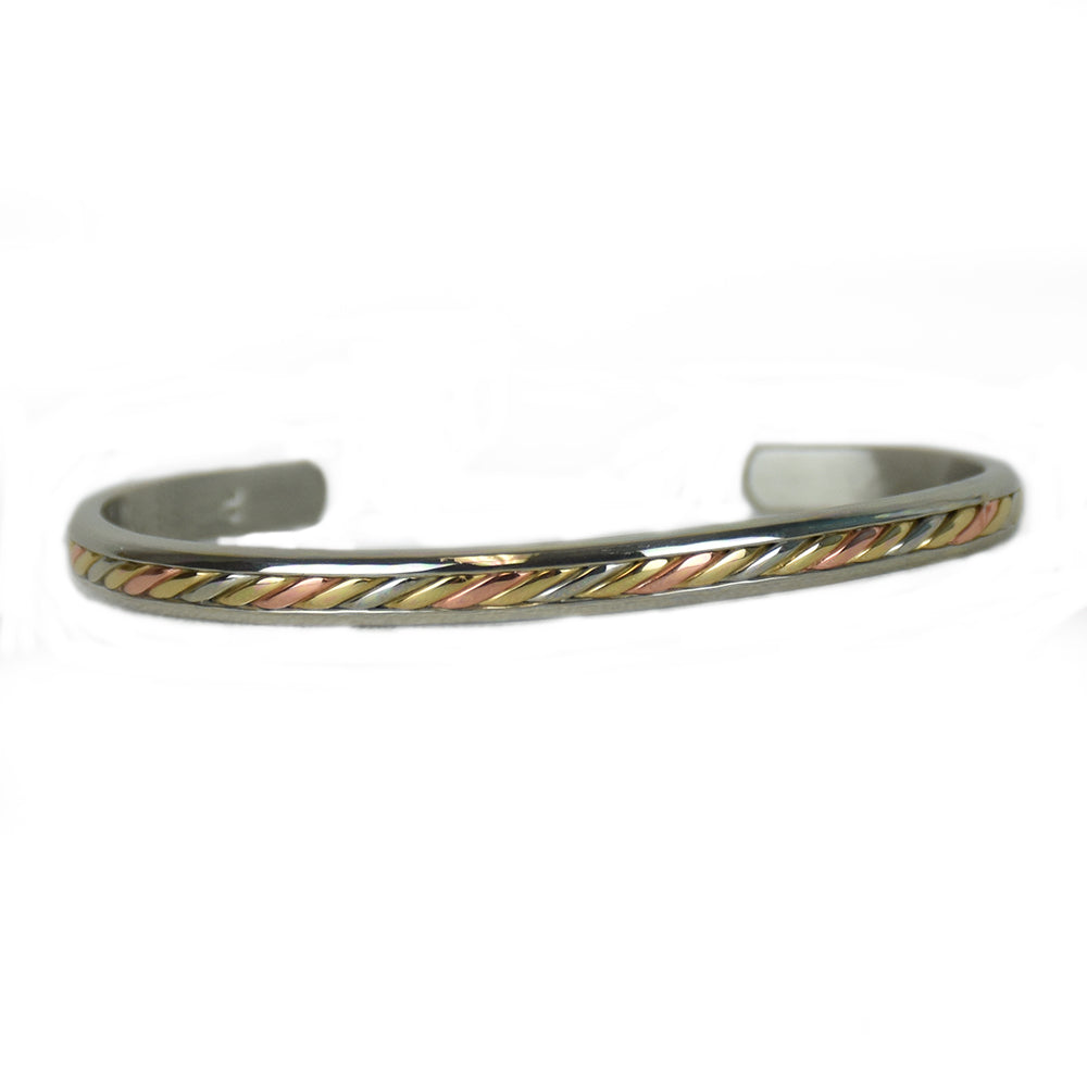 Silver Mayan Mixed Metal Bracelet by Sergio Lub Jewelry