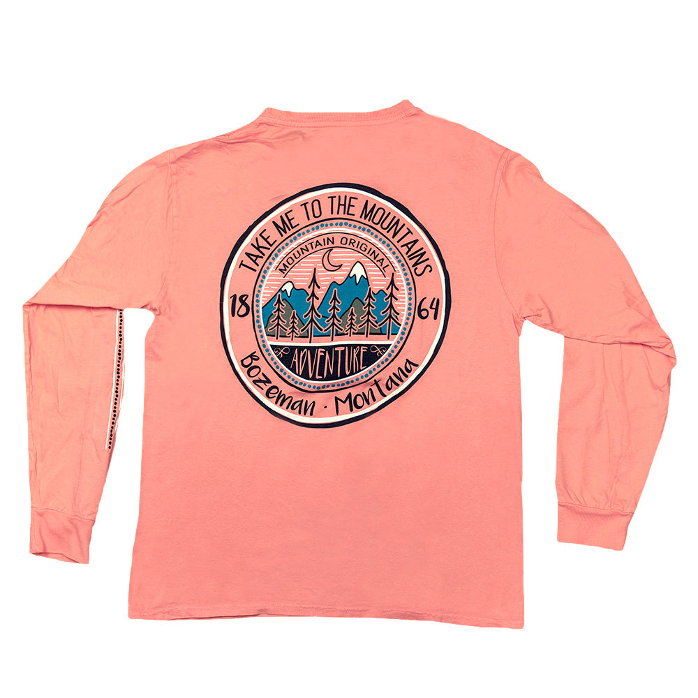 Melon Carbine Mountains and Pines Bozeman Long Sleeve Shirt by Lakeshirts