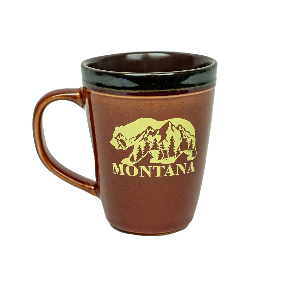 The Montana Bears and Mountains Antiqua Ceramic Mug by The Hamilton Group is a great place to start for your Montana mug collection!