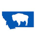 Montana Buffalo Magnet - blue