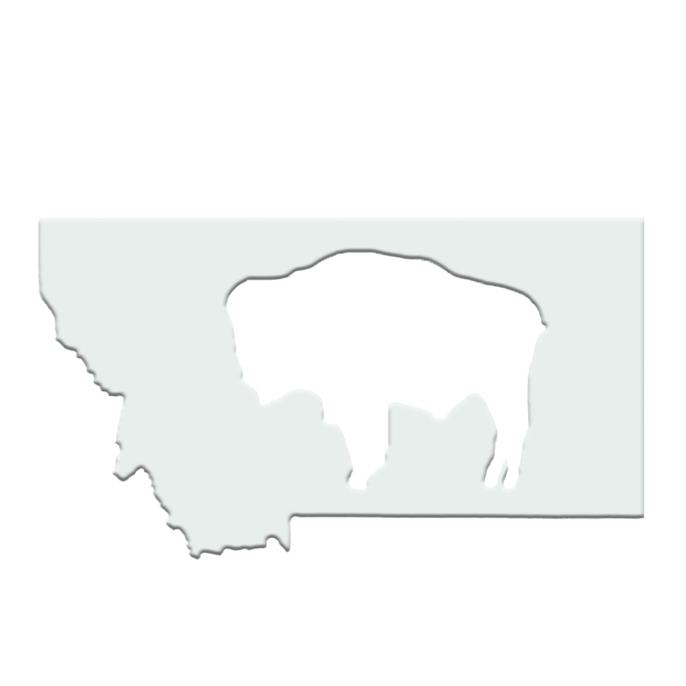 Montana Buffalo Magnet - white