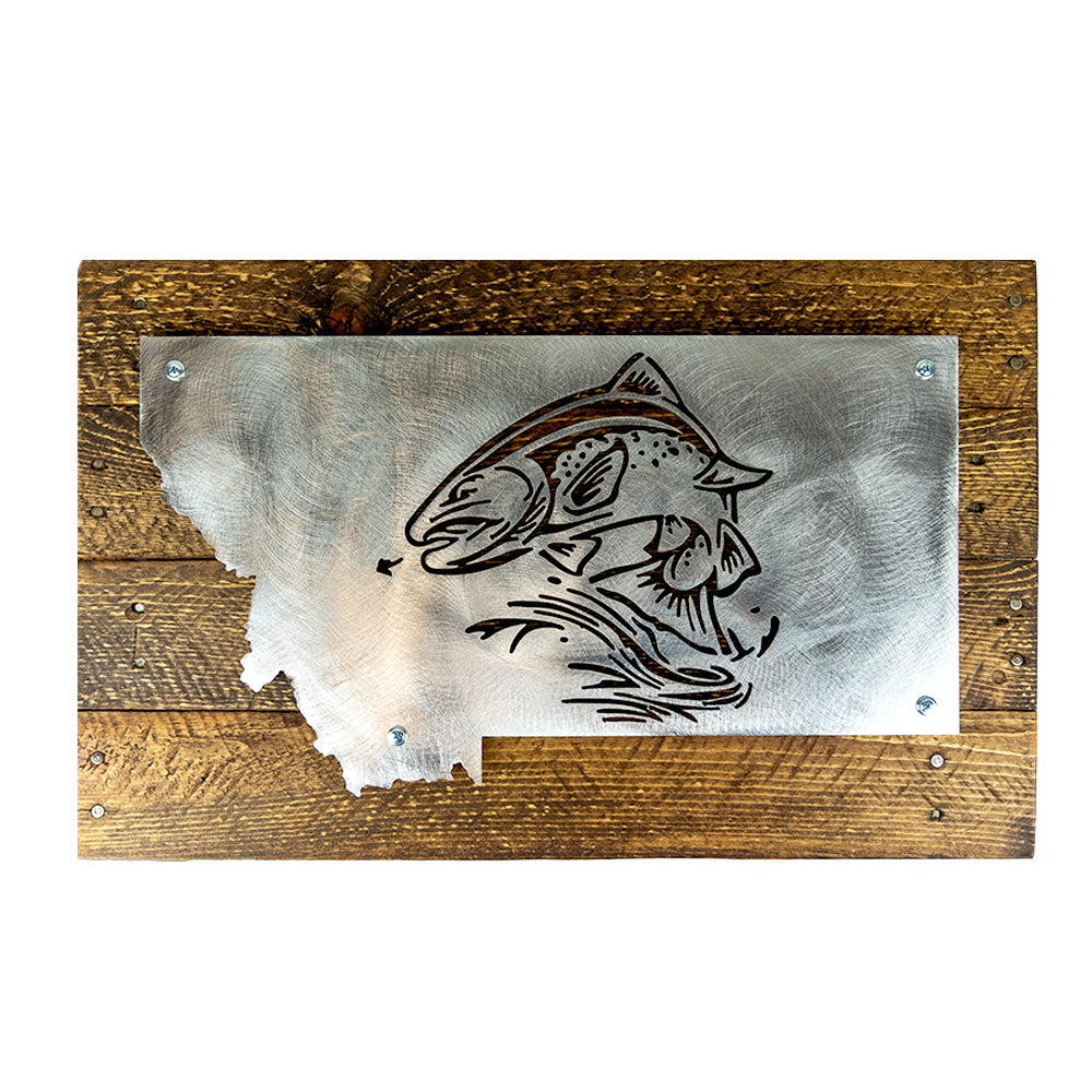 Montana Metal Fish Sign by Iron Bark Designs – Montana Gift Corral